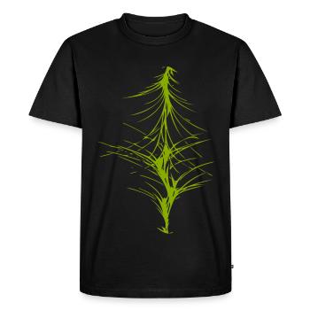 Image abstraite / vert / motif / ligne - T-shirt Premium bio Homme - noir - Devant - Nico (187cm)