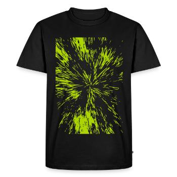 Lignes abstraites / vert / ligne / Tendance / Motif - T-shirt Premium bio Homme - noir - Devant - Nico (187cm)