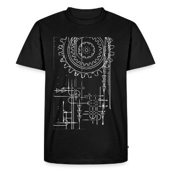 Roue engrenage (blanc) - T-shirt Premium bio Homme - noir - Devant - Nico (187cm)