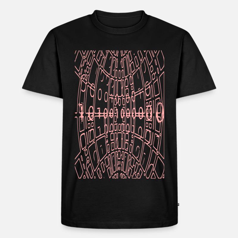 Binary Code Abstract (pink) - Men's Premium Organic T-Shirt - black