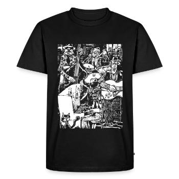 Retro Blues Chapel Noir & Blanc - T-shirt Premium bio Homme - noir - Devant - Nico (187cm)