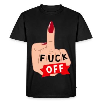 Va te faire foutre. Pour les dames qui aiment garder leurs distances* - T-shirt Premium bio Homme - noir - Devant - Nico (187cm)