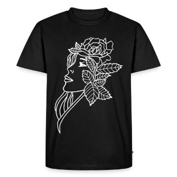 The Lady and the Rose (white) - Men's Premium Organic T-Shirt - black - Front - Nico (187cm)