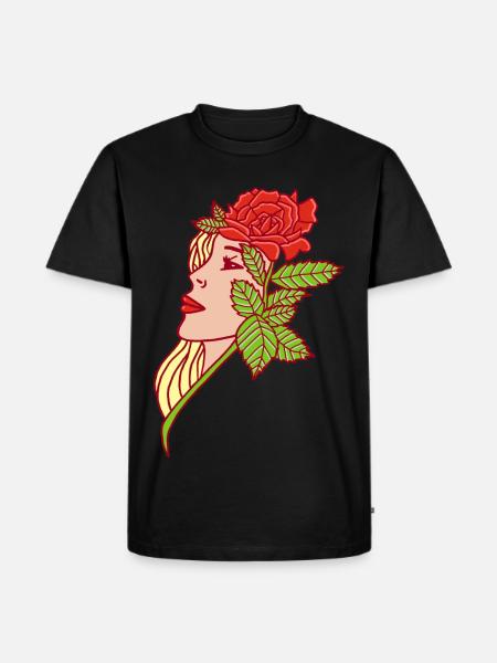 The Lady and the Rose - Men's Premium Organic T-Shirt - black