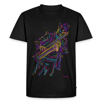 Jazz Sax - Men's Premium Organic T-Shirt - black - Front - Nico (187cm)