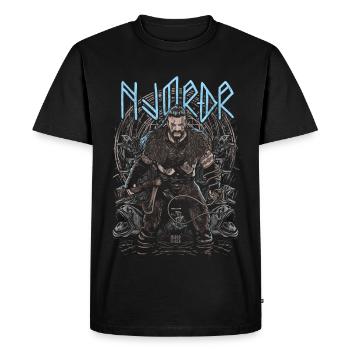 Njörðr - Norse god of the sea and wealth - Men's Premium Organic T-Shirt - black - Front - Nico (187cm)