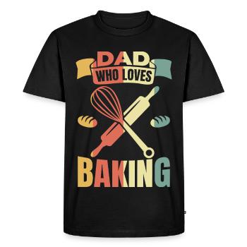 Père boulanger - T-shirt Premium bio Homme - noir - Devant - Nico (187cm)