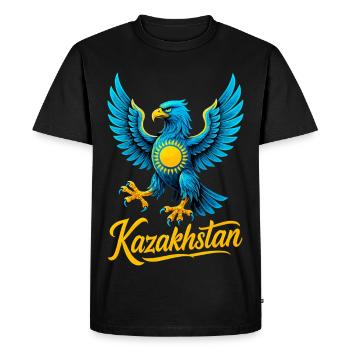 Kazakhstan Eagle Flag Flag Cool Gift - Men's Premium Organic T-Shirt - black - Front - Nico (187cm)