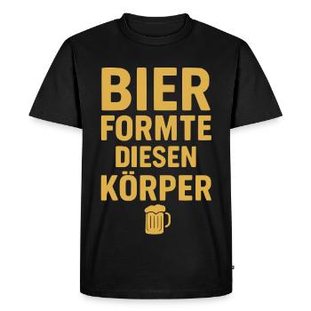T-shirt drôle pour homme avec une bière en forme de corps - T-shirt Premium bio Homme - noir - Devant - Nico (187cm)