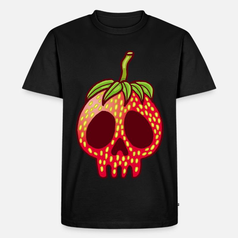 Erdbeerschädel - Männer Premium Bio T-Shirt - Schwarz