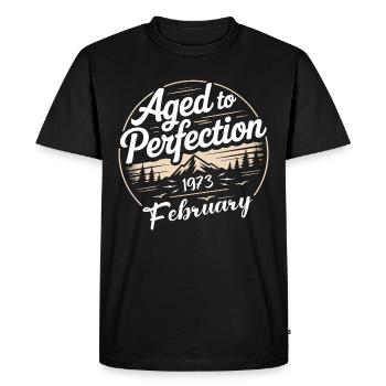 Février 1973 - T-shirt Premium bio Homme - noir - Devant - Nico (187cm)