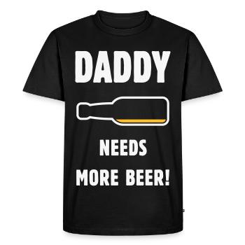 Papa a besoin de plus de bière ! (Papa / Papa / Bière / NÉGATIF) - T-shirt Premium bio Homme - noir - Devant - Nico (187cm)