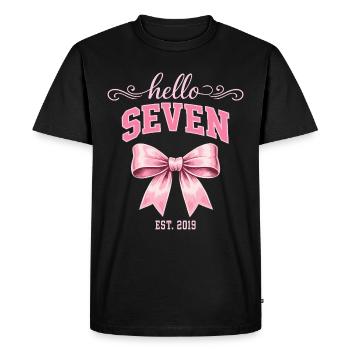 Hello Seven 7 Ans Est 2019 Anniversaire Nœud - T-shirt Premium bio Homme - noir - Devant - Nico (187cm)