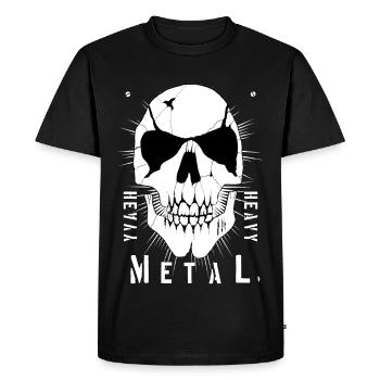 Crâne de métal fissuré - T-shirt Premium bio Homme - noir - Devant - Nico (187cm)