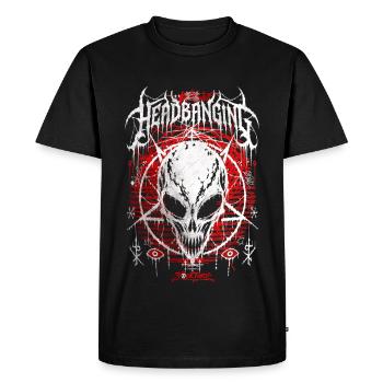 Skull in red circle with thorns - Men's Premium Organic T-Shirt - black - Front - Nico (187cm)