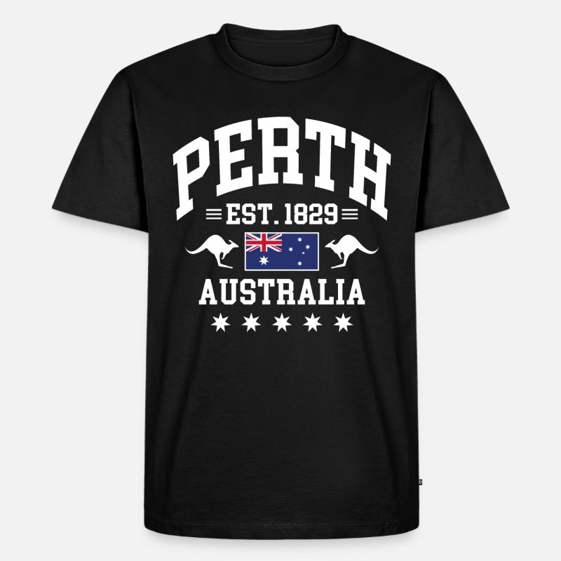 Perth - Männer Premium Bio T-Shirt - Schwarz