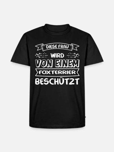Foxterrier Frau - Foxterrier - Männer Premium Bio T-Shirt - Schwarz