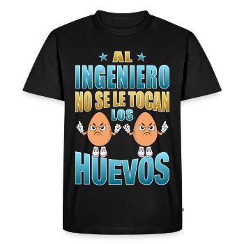 The engineer does not touch his balls - Men's Premium Organic T-Shirt - black - Front - Nico (187cm)