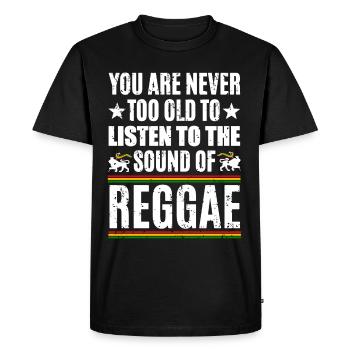 Never too old for reggae - Men's Premium Organic T-Shirt - black - Front - Nico (187cm)