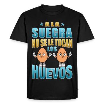 La belle-mère ne touche pas ses couilles - T-shirt Premium bio Homme - noir - Devant - Nico (187cm)