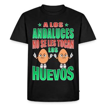 Andalusians don't touch their eggs - Men's Premium Organic T-Shirt - black - Front - Nico (187cm)