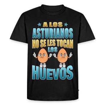 Asturians don't touch their eggs - Men's Premium Organic T-Shirt - black - Front - Nico (187cm)