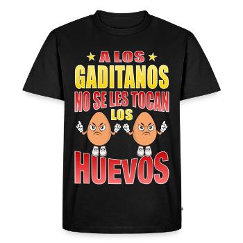 The people of Cádiz do not touch their eggs - Men's Premium Organic T-Shirt - black - Front - Nico (187cm)