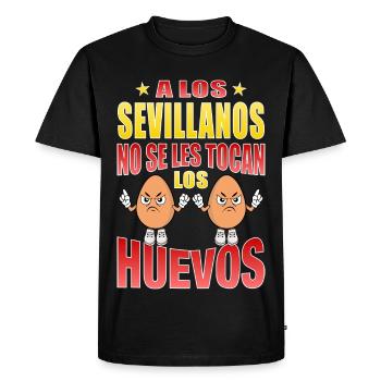 The Sevillians don't touch their eggs - Men's Premium Organic T-Shirt - black - Front - Nico (187cm)
