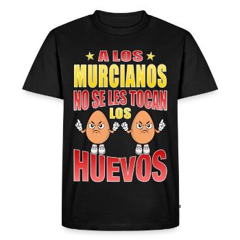 Les Murciens ne touchent pas à leurs œufs - T-shirt Premium bio Homme - noir - Devant - Nico (187cm)