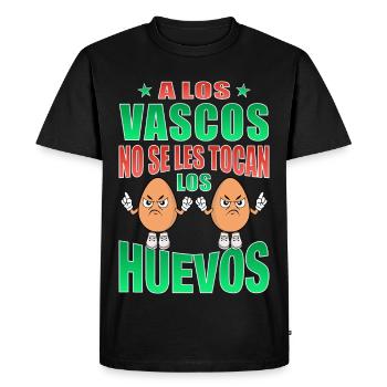 Les Basques ne touchent pas à leurs œufs - T-shirt Premium bio Homme - noir - Devant - Nico (187cm)