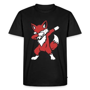 Dabbing Fox - Dab Dance - Gift - Men's Premium Organic T-Shirt - black - Front - Nico (187cm)