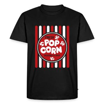 Popcorn frais - croustillant et délicieux - Cadeau - T-shirt Premium bio Homme - noir - Devant - Nico (187cm)