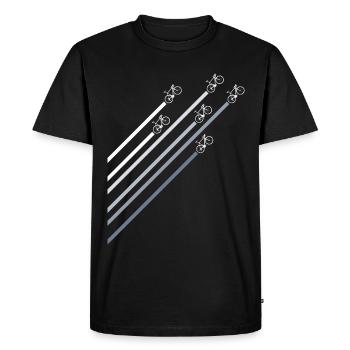 Bicycles with stripes - Men's Premium Organic T-Shirt - black - Front - Nico (187cm)
