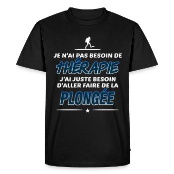 Pas besoin de thérapie juste de la plongée - T-shirt Premium bio Homme - noir - Devant - Nico (187cm)