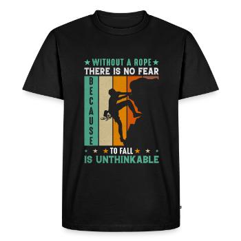 Without A Rope There Is No Fear Climber - Men's Premium Organic T-Shirt - black - Front - Nico (187cm)