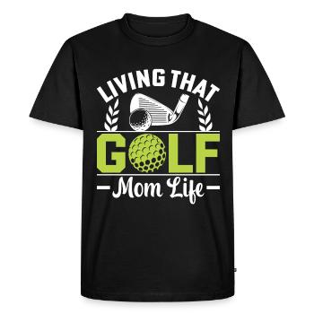 Vivre ce golf Maman Vie Mère Golf - T-shirt Premium bio Homme - noir - Devant - Nico (187cm)