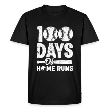 100 jours de home runs joueurs de baseball - T-shirt Premium bio Homme - noir - Devant - Nico (187cm)