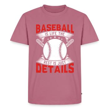 Le baseball, c’est la vie, le reste n’est que des détails Baseball - T-shirt Premium bio Homme - mauve - Devant - Nico (187cm)