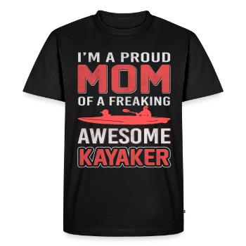 A Proud Mother Damn Good Kayaker - Men's Premium Organic T-Shirt - black - Front - Nico (187cm)