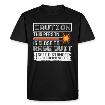 Gamer Gaming Saying Rage Quit - T-shirt Premium bio Homme - noir - Devant - Nico (187cm)