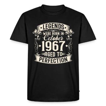 Octobre Né 1967 Légendes Anniversaire - T-shirt Premium bio Homme - noir - Devant - Nico (187cm)