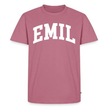 Emil - Männer Premium Bio T-Shirt - Mauve - Vorne - Nico (187cm)