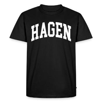 Hagen - T-shirt Premium bio Homme - noir - Devant - Nico (187cm)