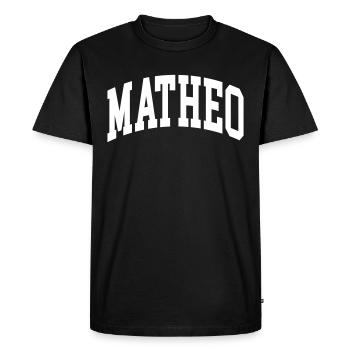 Matheo - T-shirt Premium bio Homme - noir - Devant - Nico (187cm)