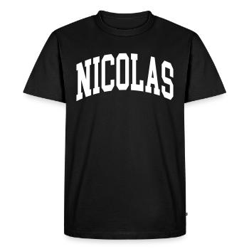 Nicolas - T-shirt Premium bio Homme - noir - Devant - Nico (187cm)