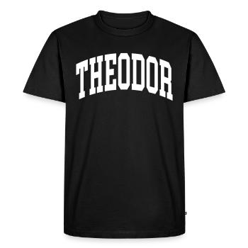 Théodore - T-shirt Premium bio Homme - noir - Devant - Nico (187cm)