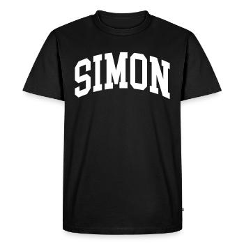 Simon - Men's Premium Organic T-Shirt - black - Front - Nico (187cm)