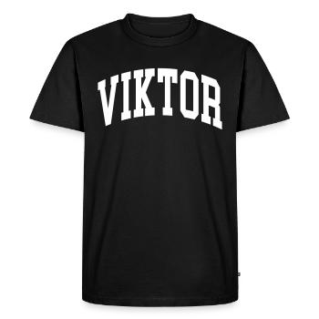 Viktor - Men's Premium Organic T-Shirt - black - Front - Nico (187cm)