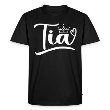 Best Tia Ever Aunt Leopard Print Mothers Day Tia - Men's Premium Organic T-Shirt - black - Front - Nico (187cm)