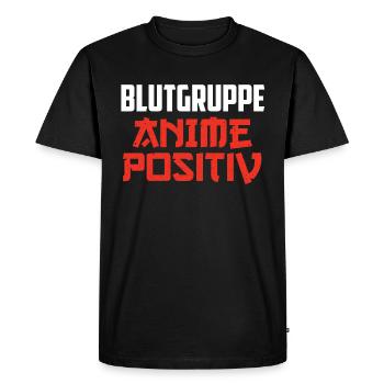 Groupe sanguin Anime positif - T-shirt Premium bio Homme - noir - Devant - Nico (187cm)
